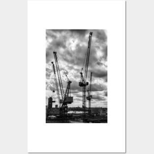 Tower Cranes on City of London Skyline Posters and Art